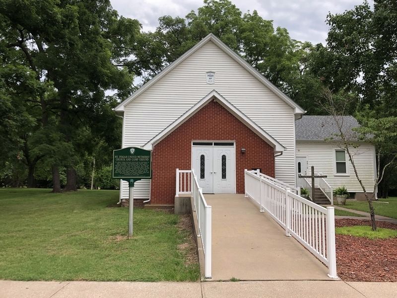 Mt. Pisgah United Methodist Church and Camp Ground Marker. Click for full size. Mt. Pisgah United Methodist Church and Camp Ground Marker image. Click for full size.