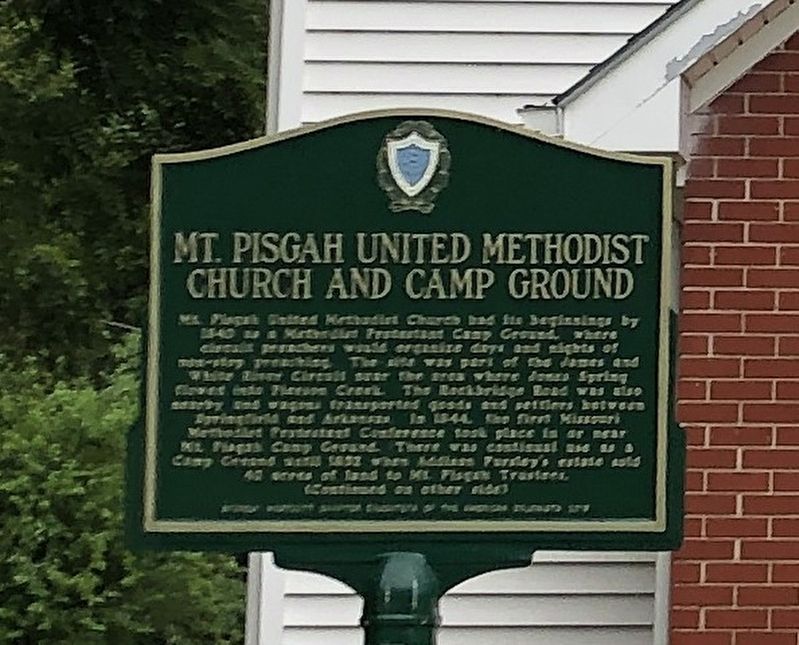 Mt. Pisgah United Methodist Church and Camp Ground Marker, Side One. Click for full size. Mt. Pisgah United Methodist Church and Camp Ground Marker, Side One image. Click for full size.