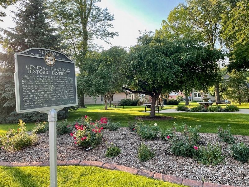 Central Hastings Historic District Marker in Alexander Park image. Click for full size.