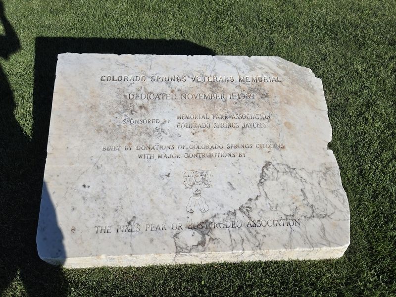 Colorado Springs Veterans Memorial Marker. Click for full size. Colorado Springs Veterans Memorial Marker image. Click for full size.