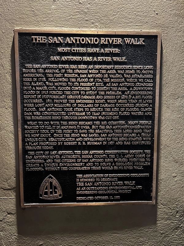 San Antonio River Walk Marker. Click for full size. San Antonio River Walk Marker image. Click for full size.