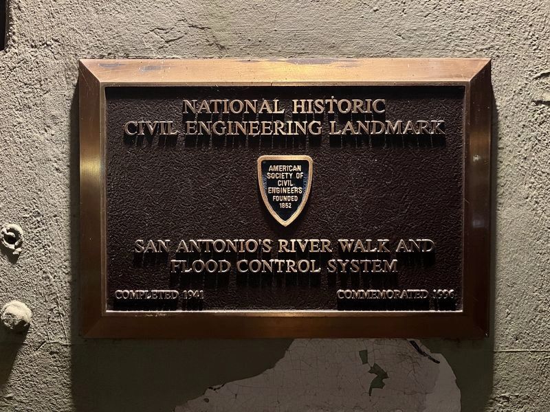 San Antonio's River Walk and Flood Control System Marker. Click for full size. San Antonio's River Walk and Flood Control System Marker image. Click for full size.