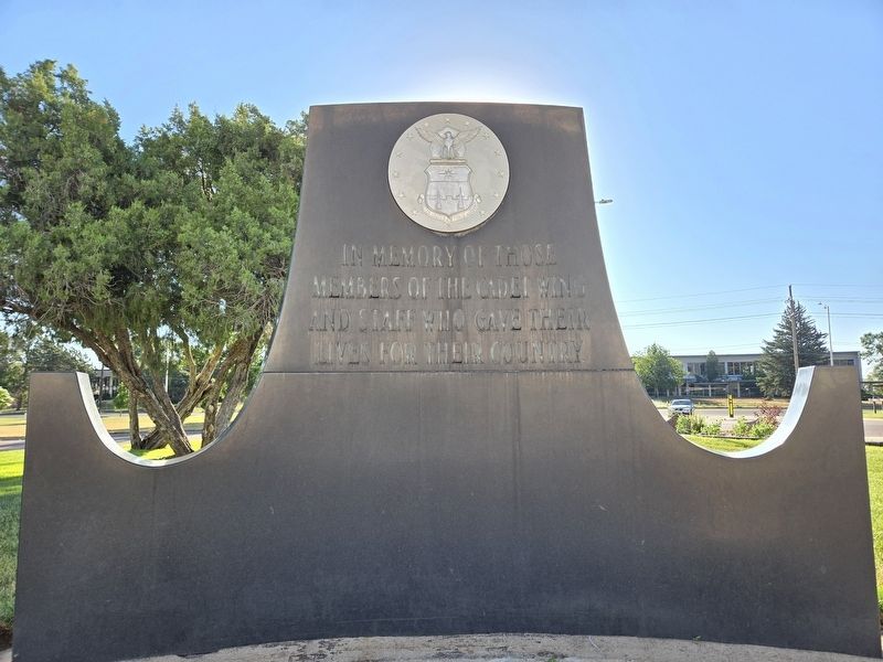Wide view of Cadet Wing Memorial. Click for full size. Wide view of Cadet Wing Memorial image. Click for full size.