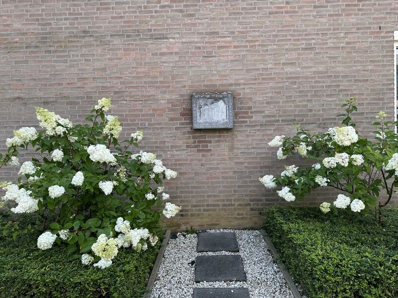 Beek Synagogue Marker - wide view. Click for full size. Beek Synagogue Marker - wide view image. Click for full size.