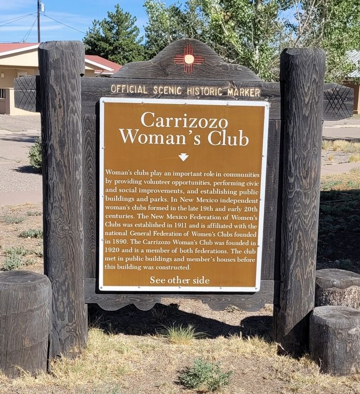 Carrizozo Woman's Club Marker. Click for full size. Carrizozo Woman's Club Marker image. Click for full size.