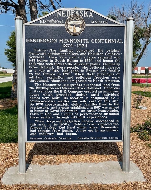 Henderson Mennonite Centennial Marker image. Click for full size.