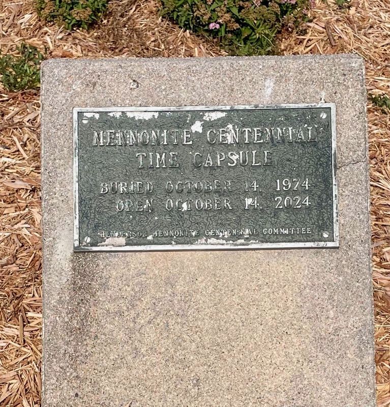 Mennonite Centennial Time Capsule. image. Click for full size.