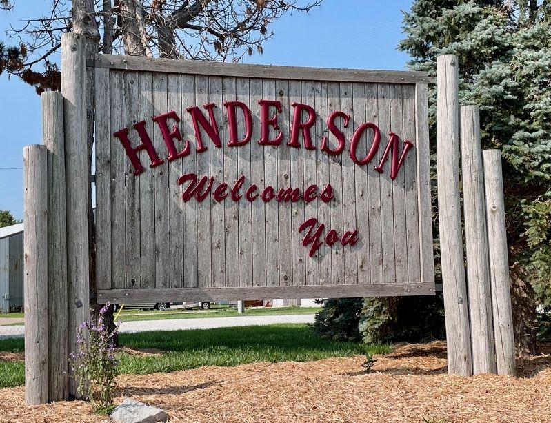 City of Henderson Welcome Sign next to marker. image. Click for full size.