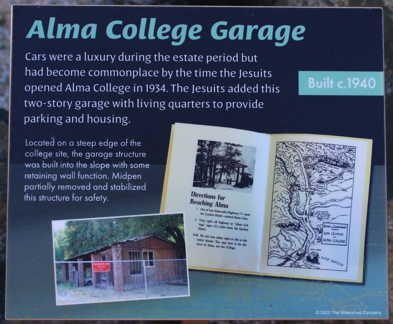 Alma College Garage Marker. Click for full size. Alma College Garage Marker image. Click for full size.