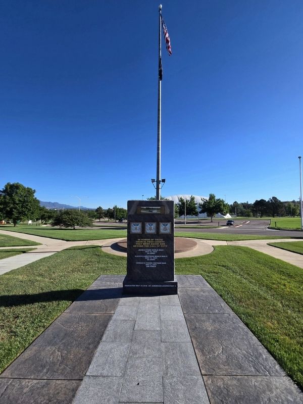 Wide view In Honor of Those from El Paso County Marker. Click for full size. Wide view In Honor of Those from El Paso County Marker image. Click for full size.