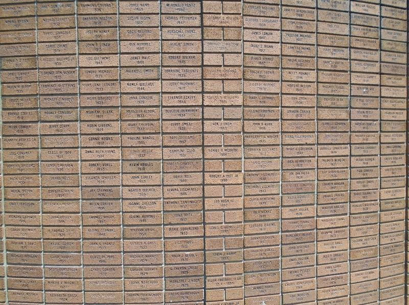 Bison Alumni Wall Memorial Bricks Detail. Click for full size. Bison Alumni Wall Memorial Bricks Detail image. Click for full size.