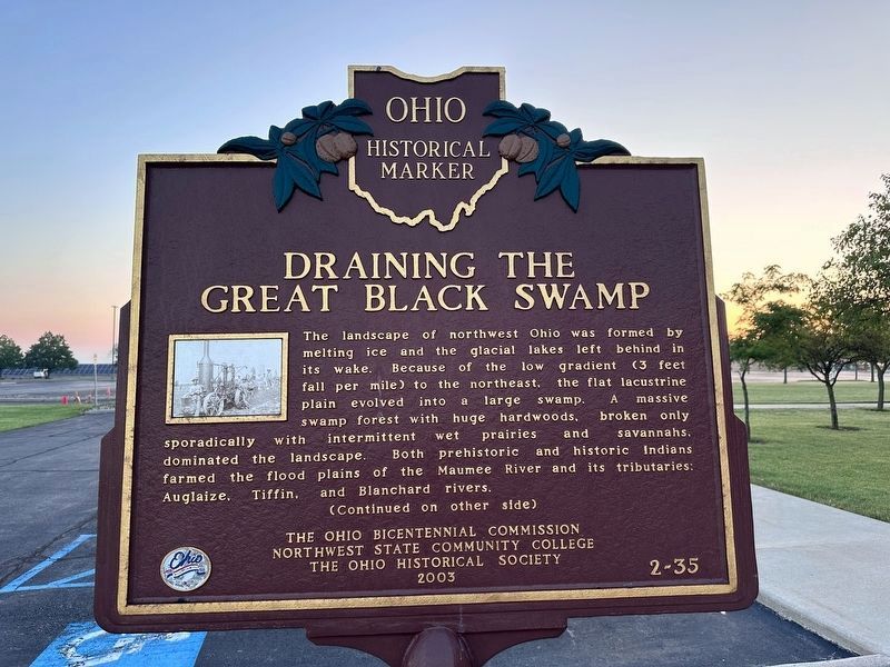 Draining the Great Black Swamp Marker. Click for full size. Draining the Great Black Swamp Marker image. Click for full size.