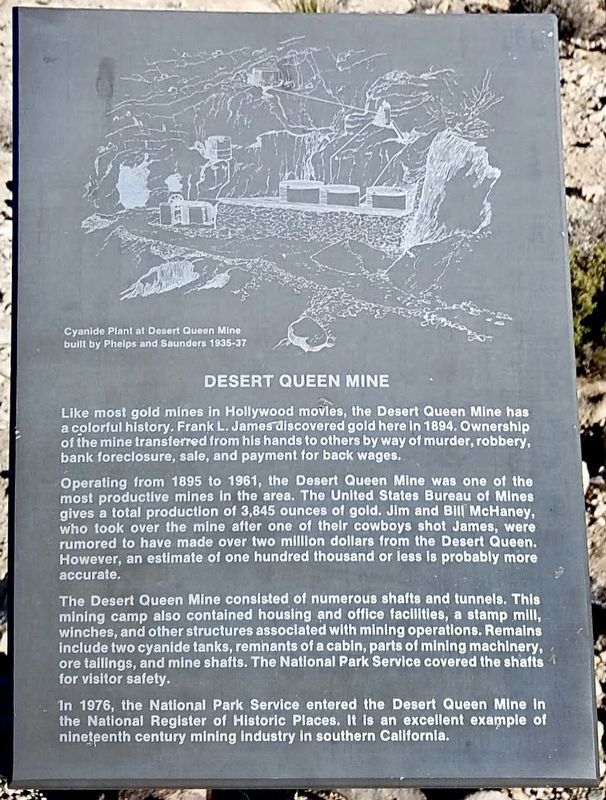 Desert Queen Mine Marker. Click for full size. Desert Queen Mine Marker image. Click for full size.