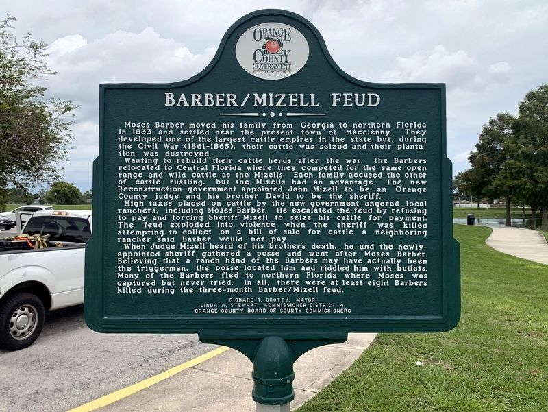 Barber-Mizell Feud side of the marker. Click for full size. Barber-Mizell Feud side of the marker image. Click for full size.