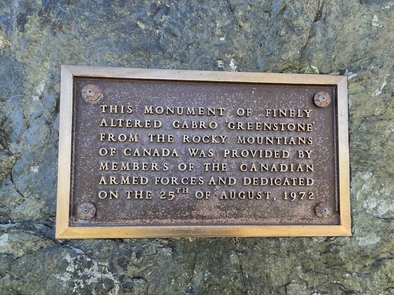 Dedication plaque on the rear of the monument. Click for full size. Dedication plaque on the rear of the monument image. Click for full size.