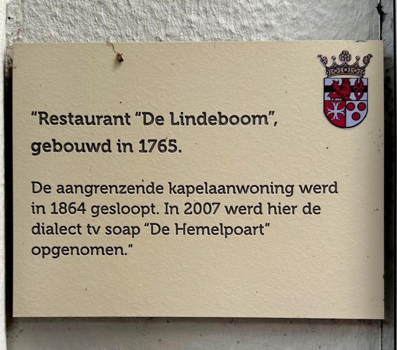 Restaurant “De Lindeboom” Marker. Click for full size. Restaurant “De Lindeboom” Marker image. Click for full size.