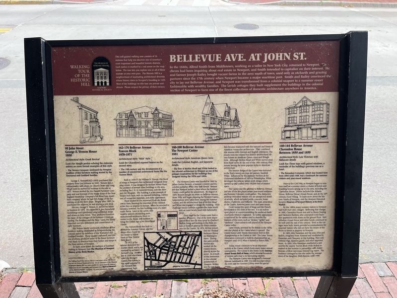 Bellevue Ave. at John St. Marker. Click for full size. Bellevue Ave. at John St. Marker image. Click for full size.