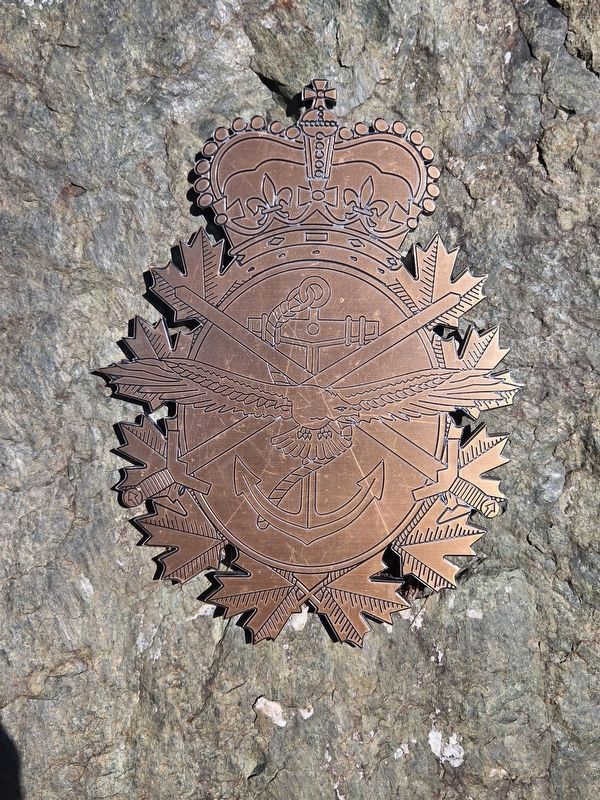 Canadian Armed Forces insignia attached to the monument. Click for full size. Canadian Armed Forces insignia attached to the monument image. Click for full size.