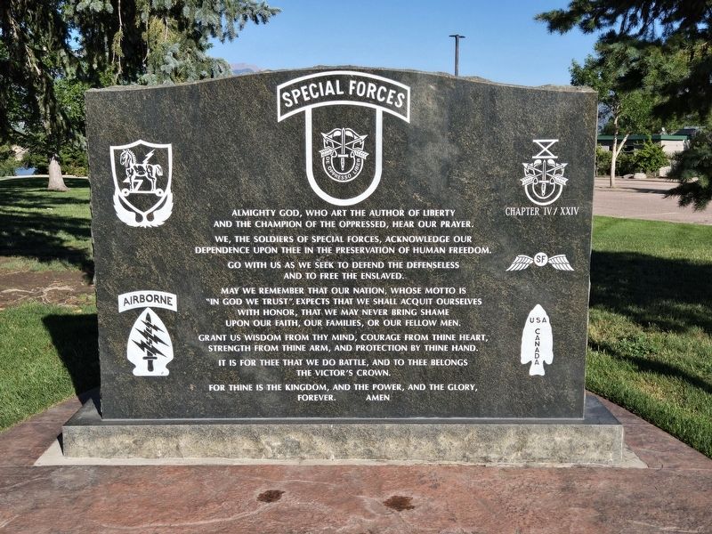 Special Forces Monument Marker. Click for full size. Special Forces Monument Marker image. Click for full size.