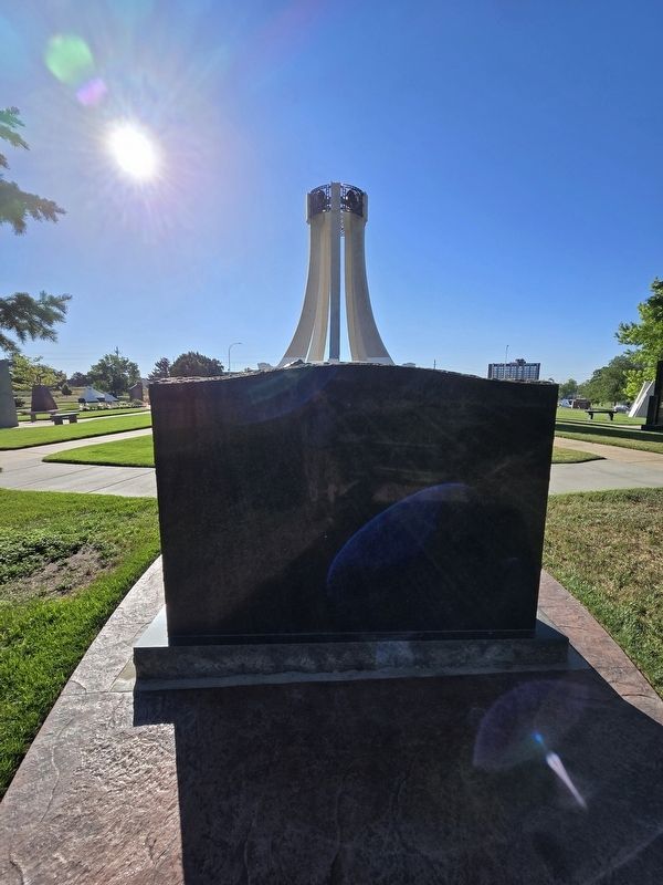 Rear view of Special Forces Monument looking towards center Veterans Memorial. Click for full size. Rear view of Special Forces Monument looking towards center Veterans Memorial image. Click for full size.