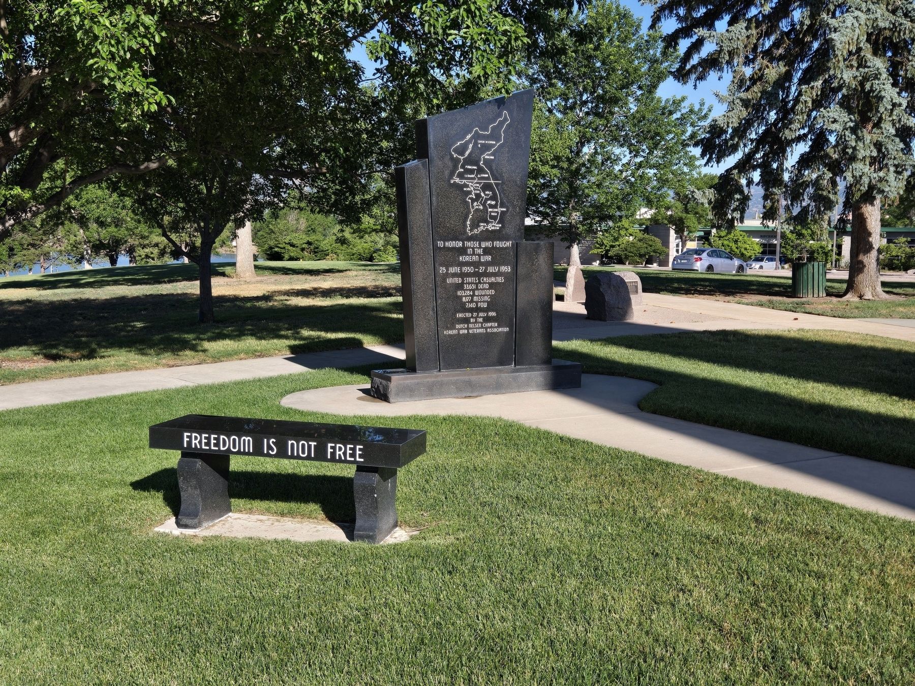 Left side of Korean War Memorial Marker. Click for full size. Left side of Korean War Memorial Marker image. Click for full size.