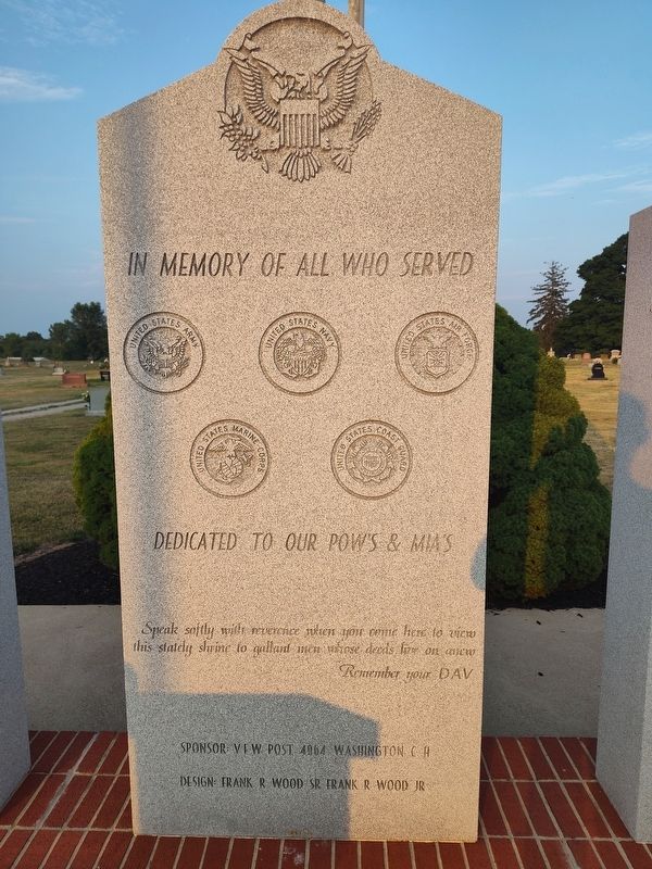 In Memory of All Who Served Marker image. Click for full size.