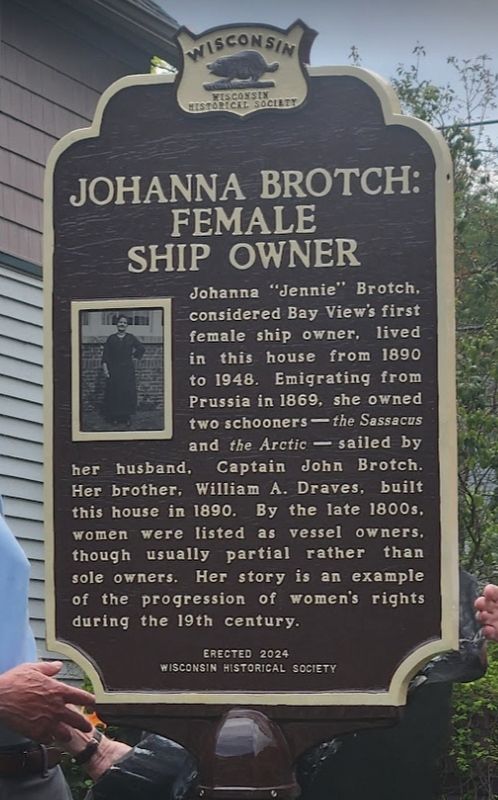 Johanna Brotch: Female Ship Owner Marker. Click for full size. Johanna Brotch: Female Ship Owner Marker image. Click for full size.