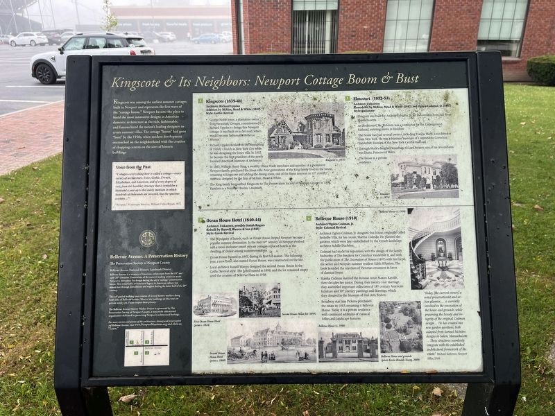 Kingscote & Its Neighbors: Newport Cottage Boom & Bust Marker. Click for full size. Kingscote & Its Neighbors: Newport Cottage Boom & Bust Marker image. Click for full size.