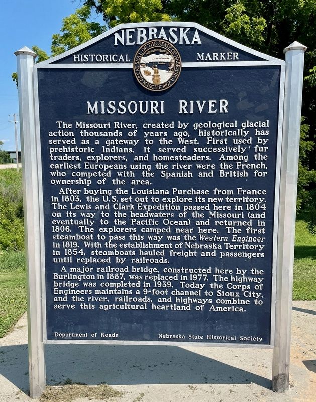 Missouri River Marker. Click for full size. Missouri River Marker image. Click for full size.