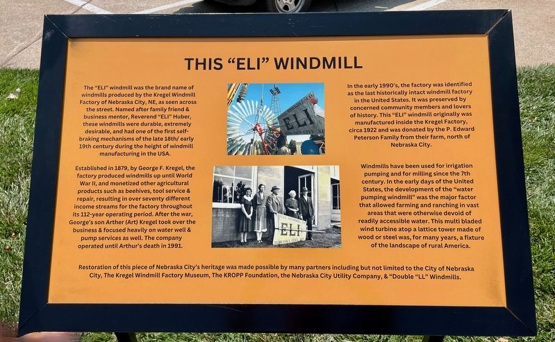Marker across street from this marker - describes the ELI Windmill. image. Click for full size.