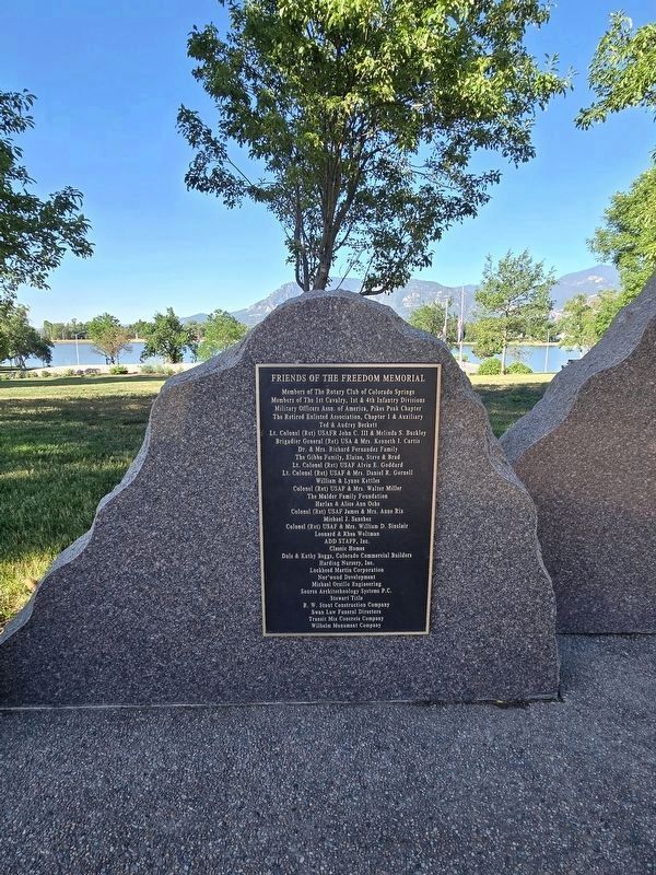 Friends of the Freedom Memorial (left of center). Click for full size. Friends of the Freedom Memorial (left of center) image. Click for full size.
