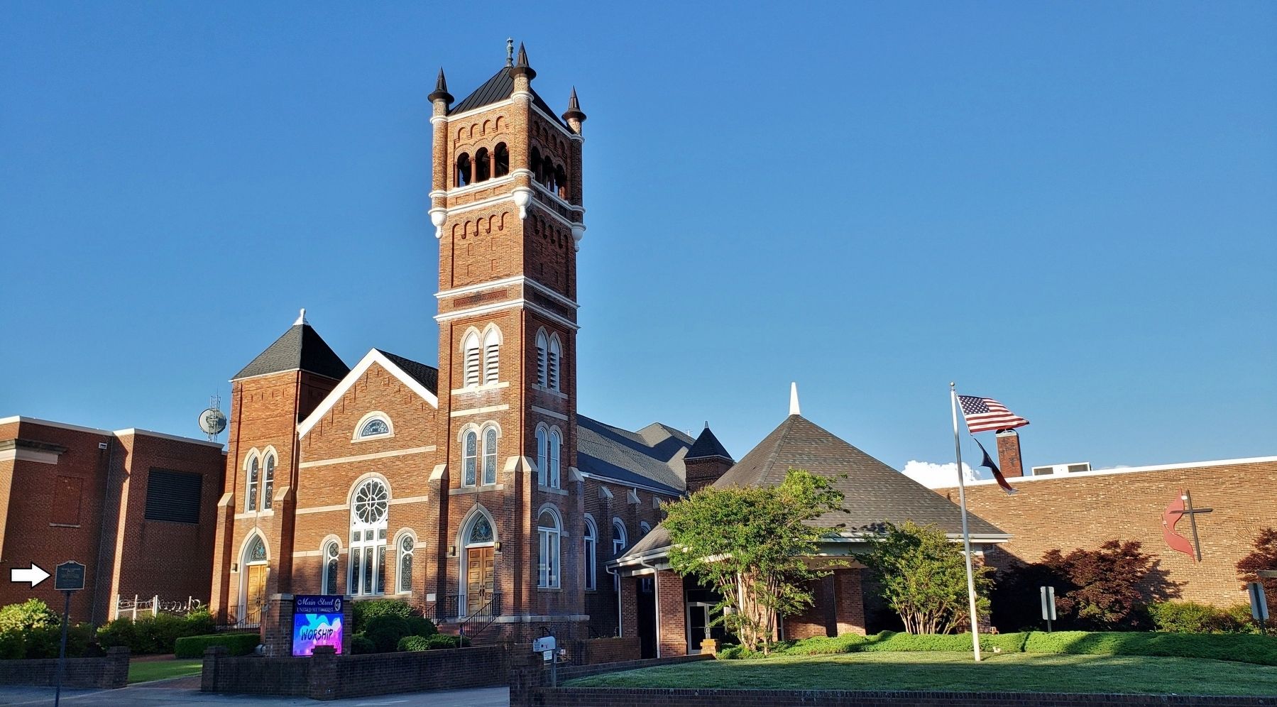 Main Street United Methodist Church Marker. Click for full size. Main Street United Methodist Church Marker image. Click for full size.