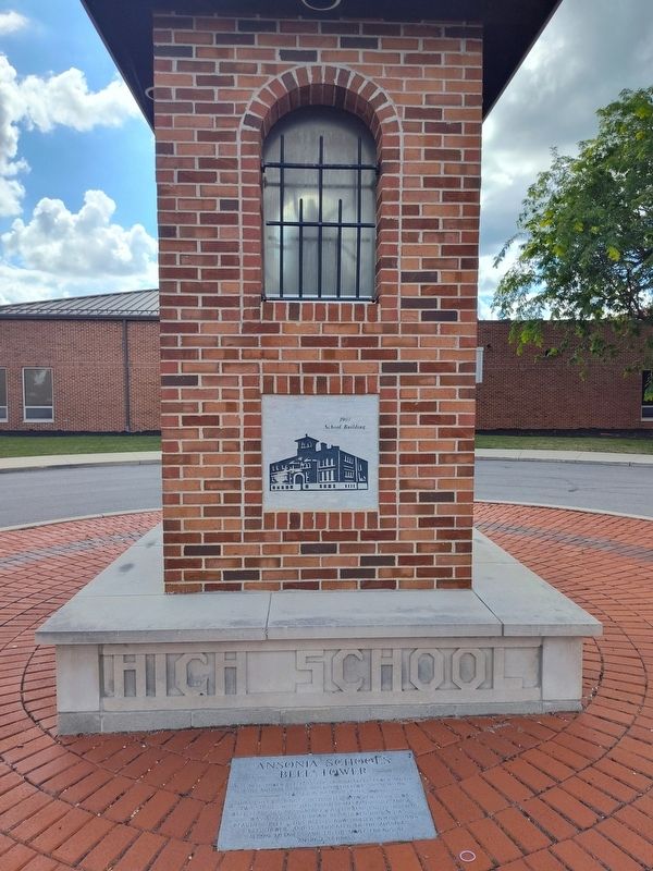 Ansonia Schools Bell Tower Marker. Click for full size. Ansonia Schools Bell Tower Marker image. Click for full size.