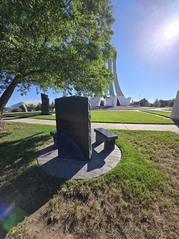 You Are Not Forgotten Marker rear view looking towards center Veterans Memorial image. Click for full size.