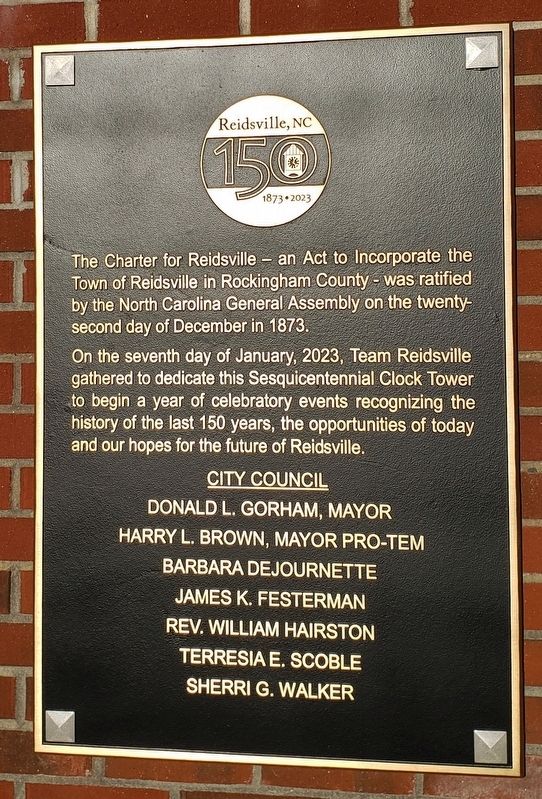 Reidsville Sesquicentennial Marker. Click for full size. Reidsville Sesquicentennial Marker image. Click for full size.
