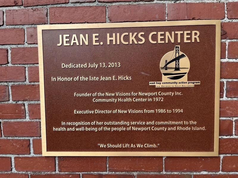 Jean E. Hicks Center Marker. Click for full size. Jean E. Hicks Center Marker image. Click for full size.