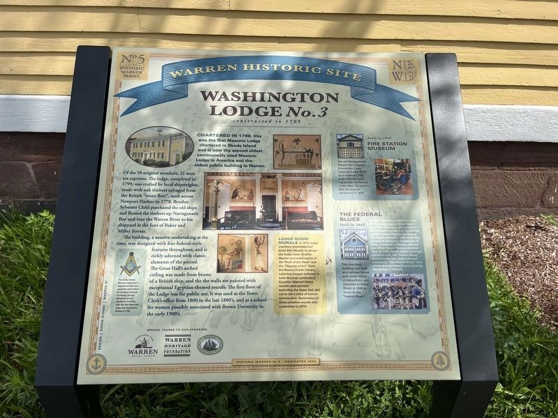 Washington Lodge No. 3 Marker. Click for full size. Washington Lodge No. 3 Marker image. Click for full size.