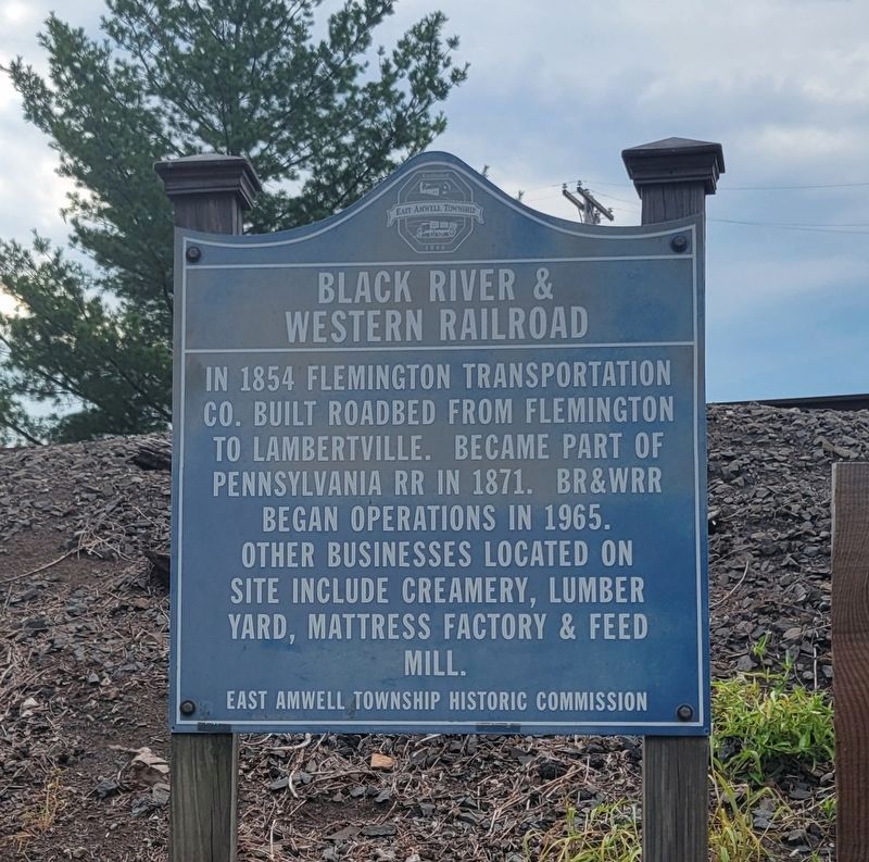 Black River and Western Railroad Marker. Click for full size. Black River and Western Railroad Marker image. Click for full size.