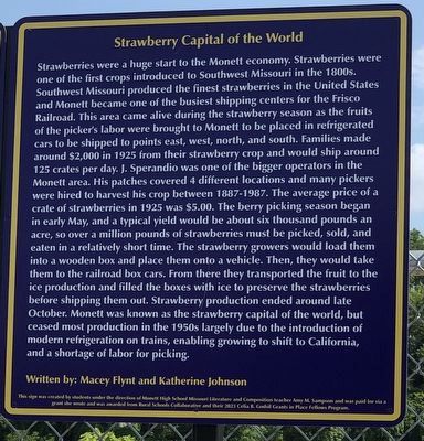 Strawberry Capital of the World Marker image. Click for full size.