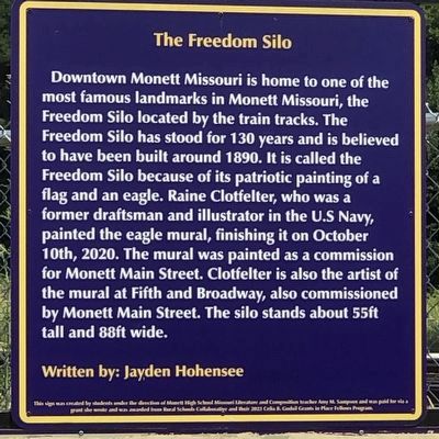 The Freedom Silo Marker. Click for full size. The Freedom Silo Marker image. Click for full size.