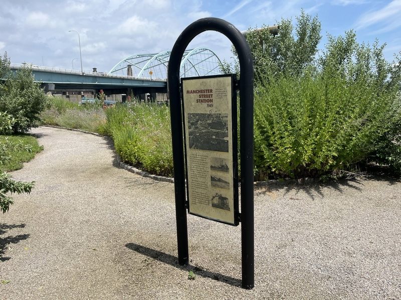 Manchester Street Station / The Providence River Marker. Click for full size. Manchester Street Station / The Providence River Marker image. Click for full size.