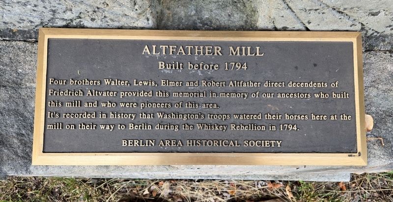 Altfather Mill Marker. Click for full size. Altfather Mill Marker image. Click for full size.