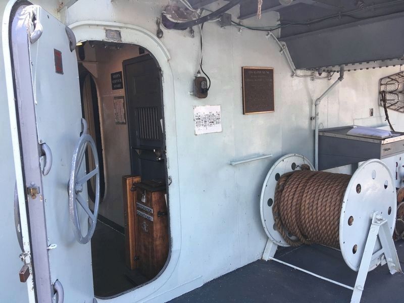 USS Slater DE-766 Marker - National Historic Landmark Plaque image. Click for full size.