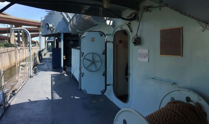 USS Slater DE-766 Marker - National Historic Landmark Plaque image. Click for full size.