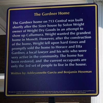The Gardner Home Marker image. Click for full size.