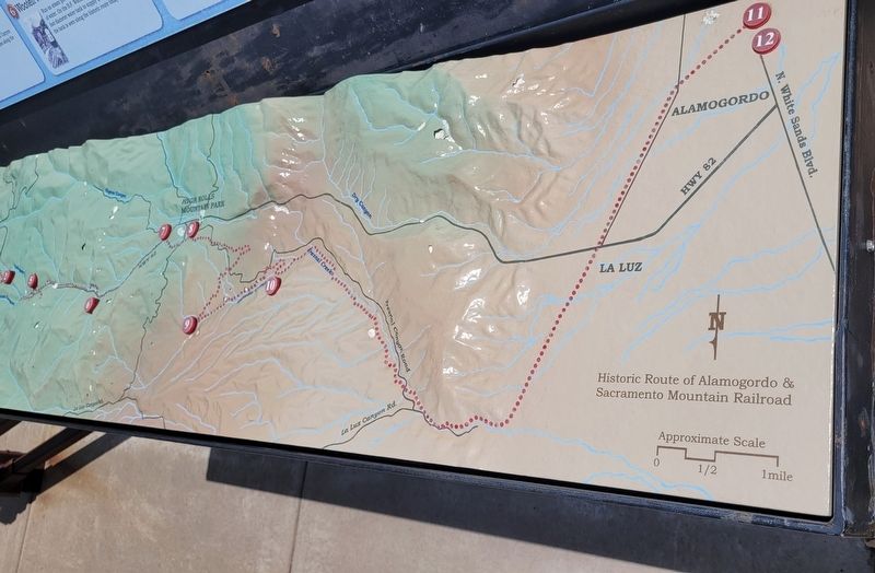 Map of the Route of the Alamogordo & Sacramento Mountain Railroad image. Click for full size.