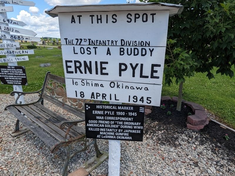 Ernie Pyle 1900-1945 Marker. Click for full size. Ernie Pyle 1900-1945 Marker image. Click for full size.