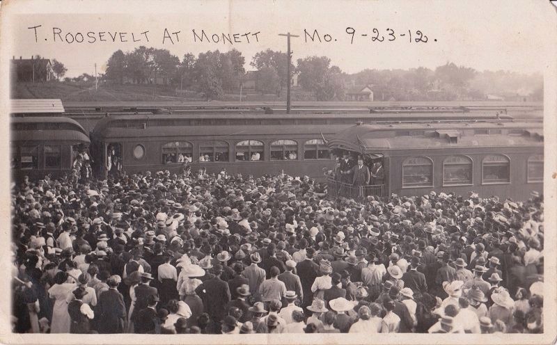 Roosevelt's 1912 Monett Whistle Stop image. Click for full size.