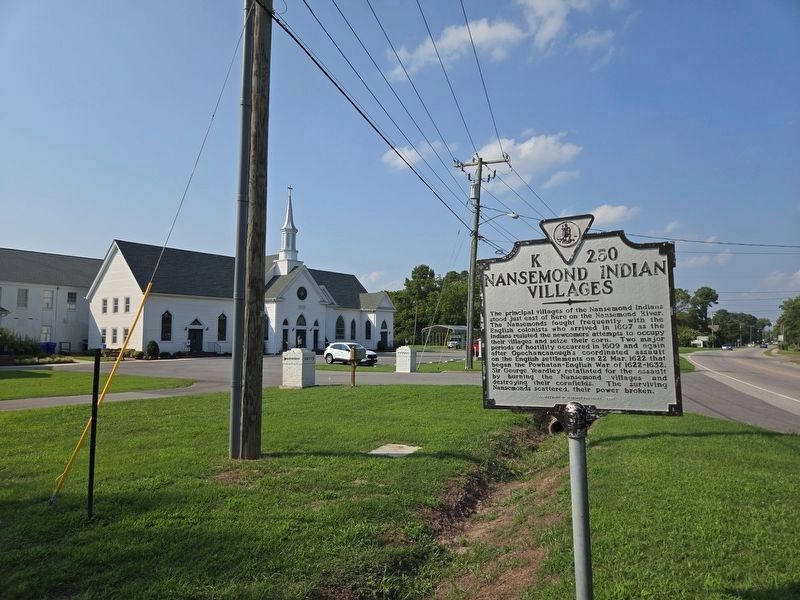 Wide view of Nansemond Indian Villages Marker image. Click for full size.