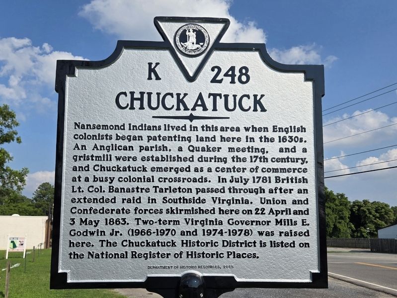 Chuckatuck Marker. Click for full size. Chuckatuck Marker image. Click for full size.